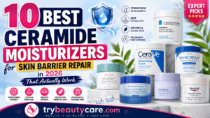 Ceramide moisturizer collection for healthy skin barrier and deep hydration routine