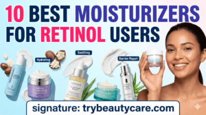 Retinol skincare routine with hydrating moisturizer