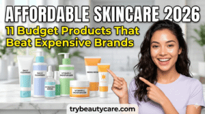 Vitamin C serum bottle with skincare essentials for daily facial care in 2026