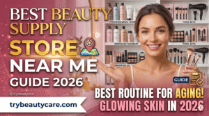 woman shopping for haircare products in beauty supply store
