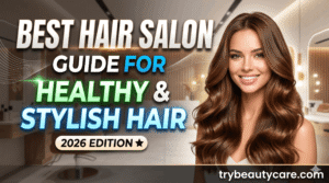 girl with smooth hair after salon treatment