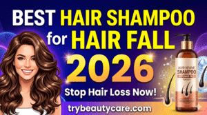 woman washing hair using hair shampoo for hair fall control