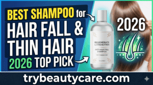 woman washing fine hair with strengthening scalp care routine