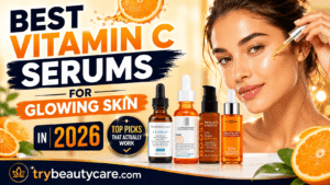 Best vitamin C serums for glowing skin in 2026 featuring brightening skincare products and healthy skin essentials