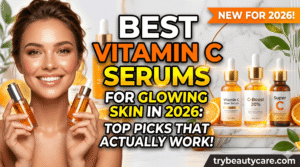 Vitamin C serum skincare routine with glowing skin products for hydration and radiant complexion