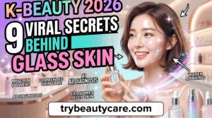 Glass skin glow result from Korean skincare routine natural hydrated skin look