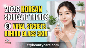 Korean skincare routine steps in 2026 showing cleanser toner moisturizer sunscreen