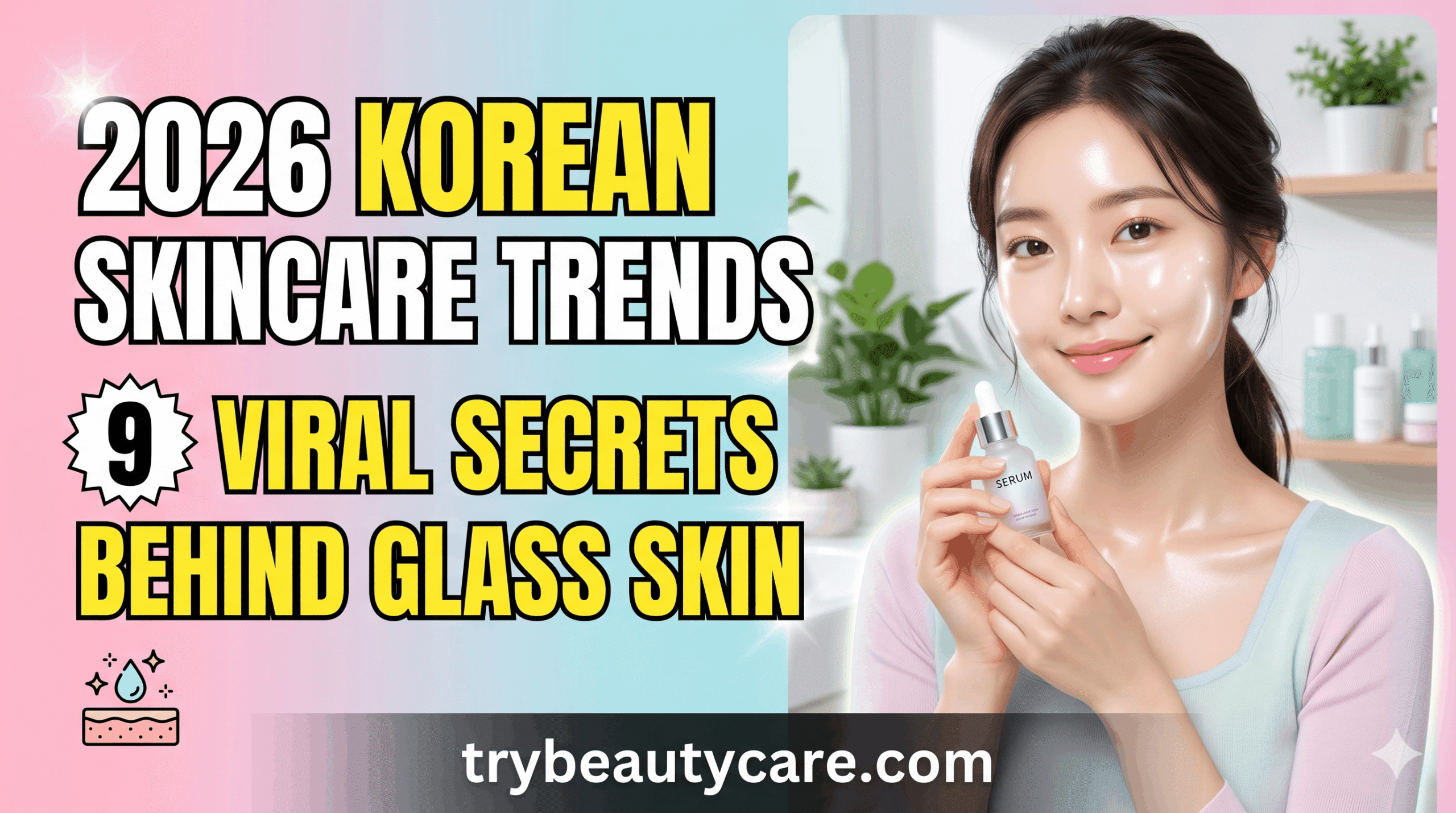 Korean skincare routine steps in 2026 showing cleanser toner moisturizer sunscreen