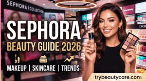 woman shopping for skincare products at Sephora beauty store