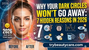 Hydrated glowing skin with bright under eyes