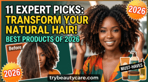 Natural curly hair before and after using hydrating hair care products