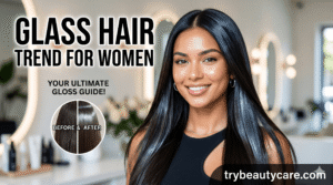 Glossy glass hair trend for women in 2026