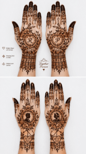 Jewelry-inspired bridal mehendi resembling bracelets and rings