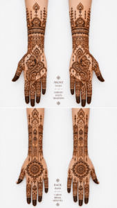 Minimalist bridal mehendi design with elegant simple patterns