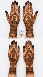 Rajasthani bridal mehendi with traditional royal artwork